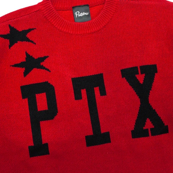 Pentatonix Red & Black Distressed Spell out Sweater. Size Large. - Picture 4 of 13